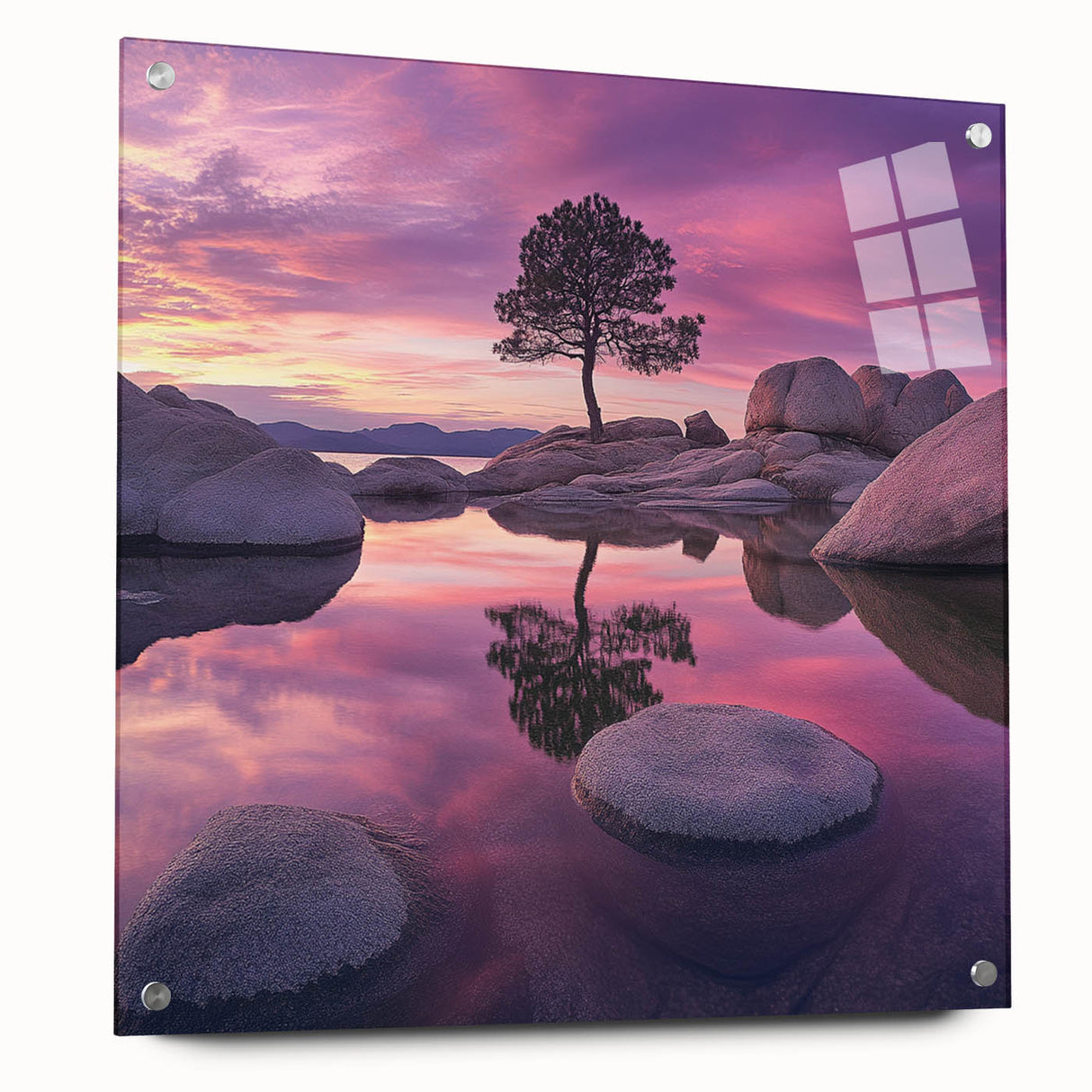 Serene Sunset Reflection – Tree Art Prints & Nature Wall Decor
