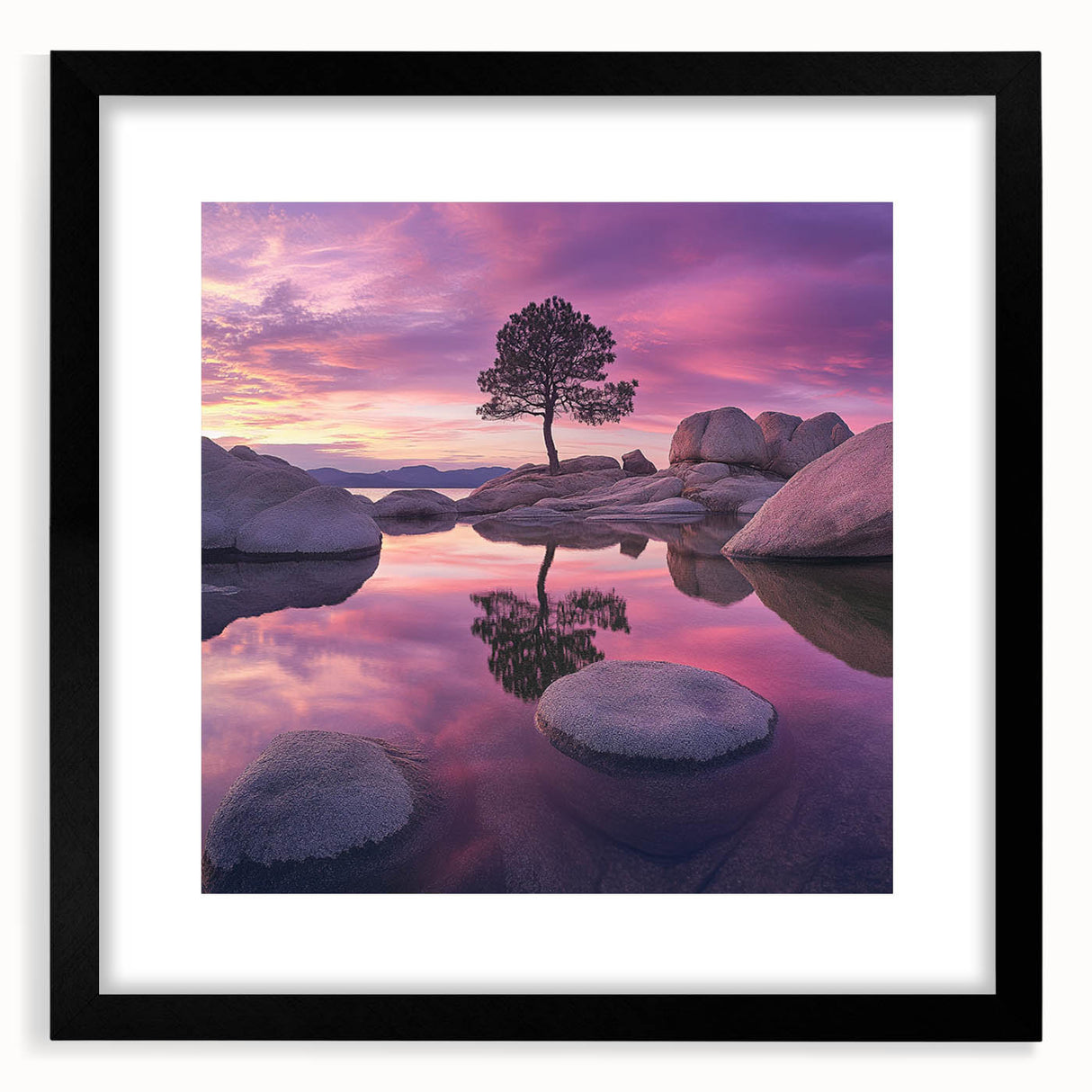 Serene Sunset Reflection – Tree Art Prints & Nature Wall Decor