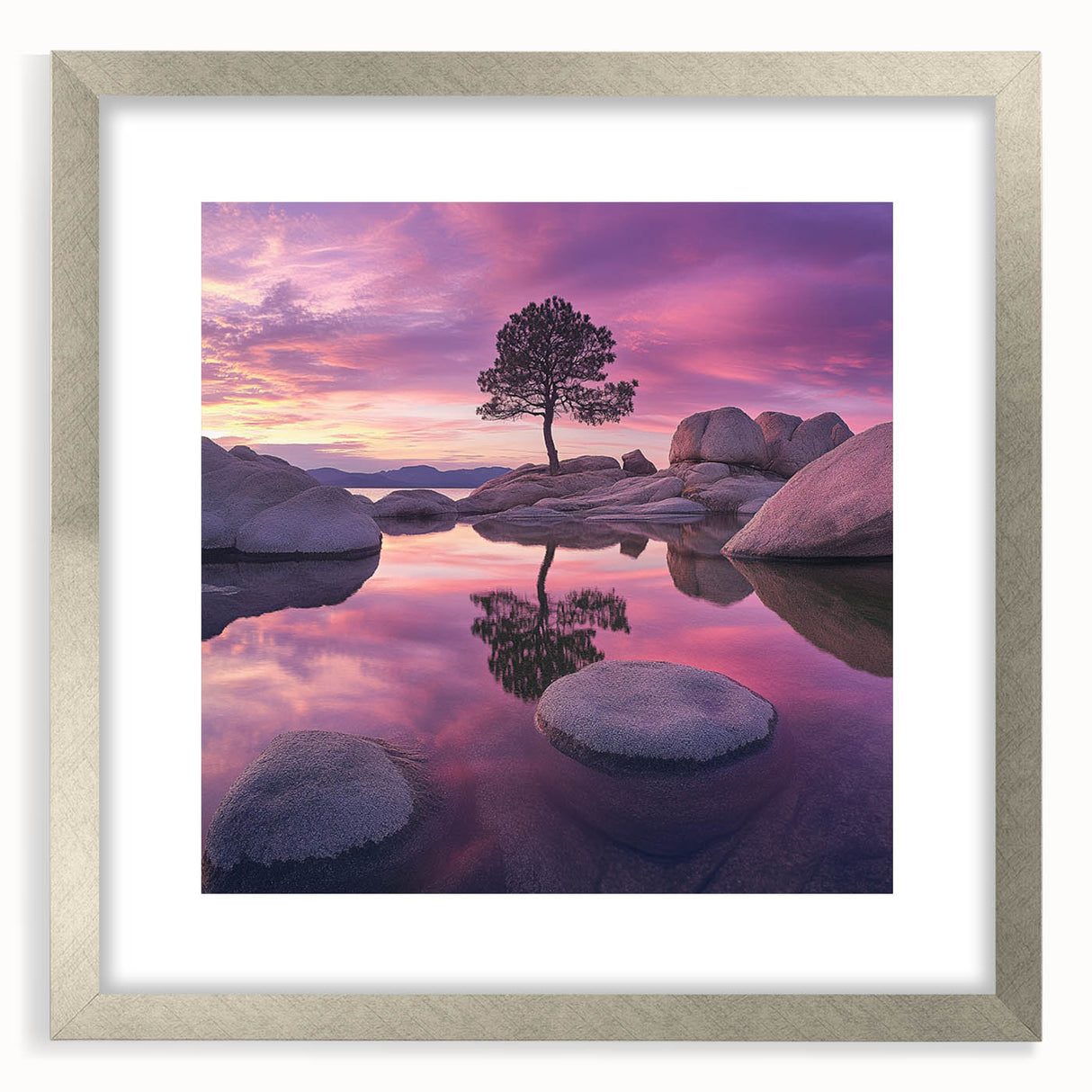 Serene Sunset Reflection – Tree Art Prints & Nature Wall Decor