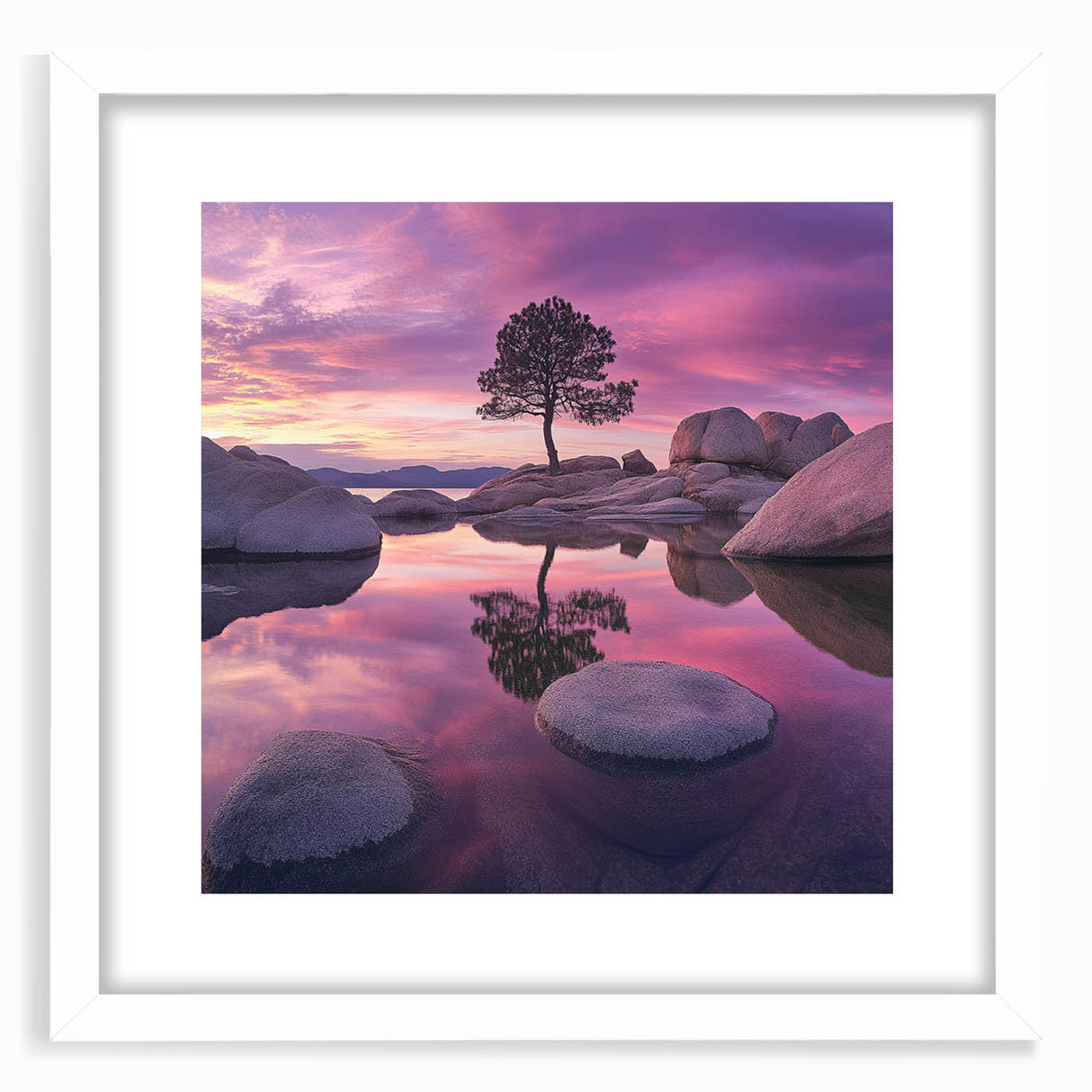 Serene Sunset Reflection – Tree Art Prints & Nature Wall Decor