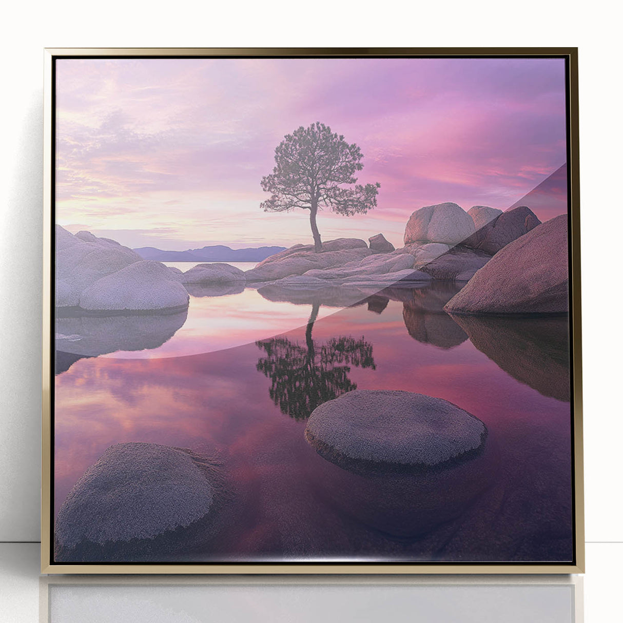 Serene Sunset Reflection – Tree Art Prints & Nature Wall Decor