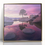 Serene Sunset Reflection – Tree Art Prints & Nature Wall Decor