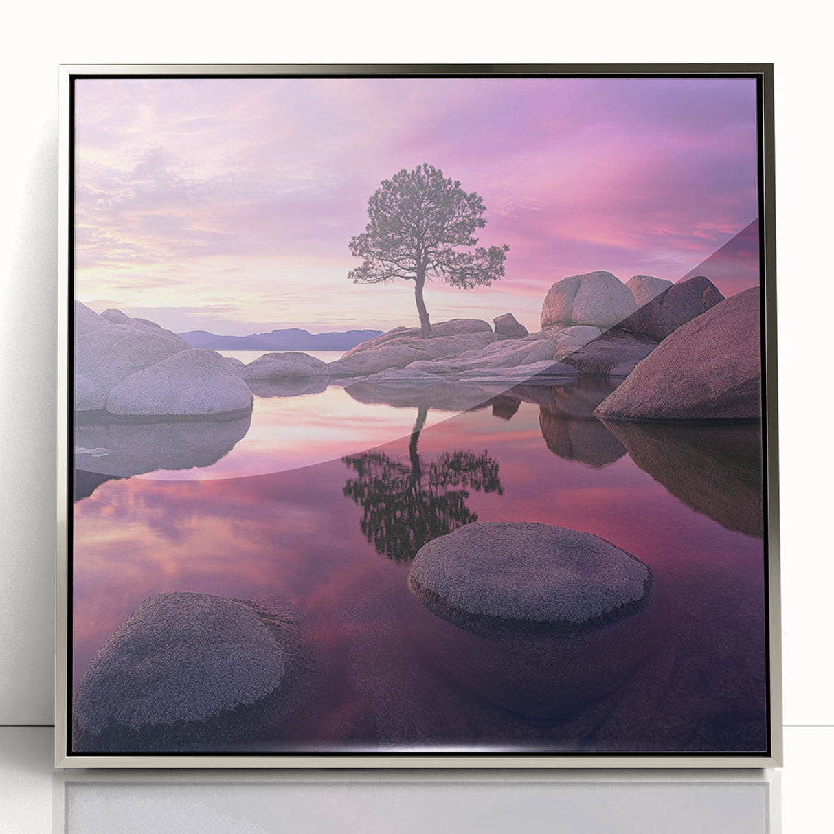Serene Sunset Reflection – Tree Art Prints & Nature Wall Decor