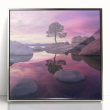 Serene Sunset Reflection – Tree Art Prints & Nature Wall Decor