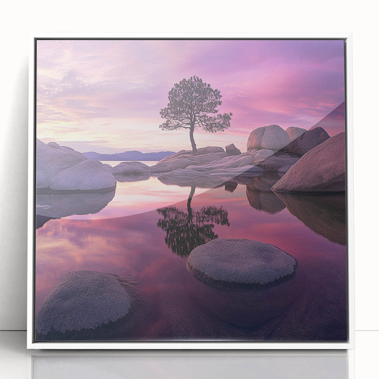 Serene Sunset Reflection – Tree Art Prints & Nature Wall Decor
