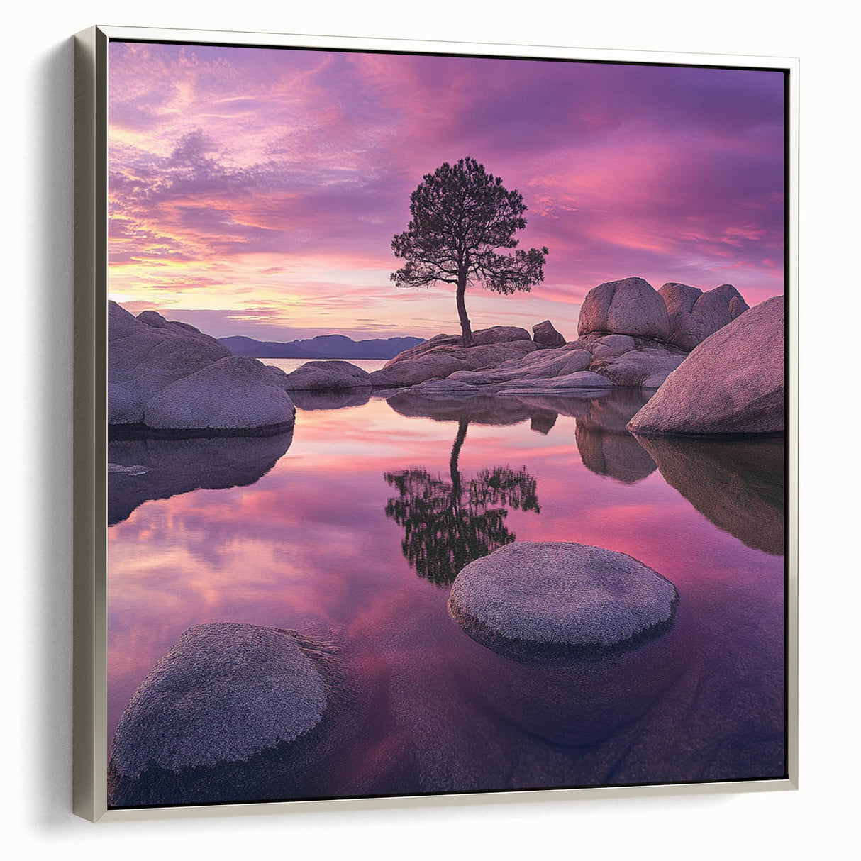 Serene Sunset Reflection – Tree Art Prints & Nature Wall Decor