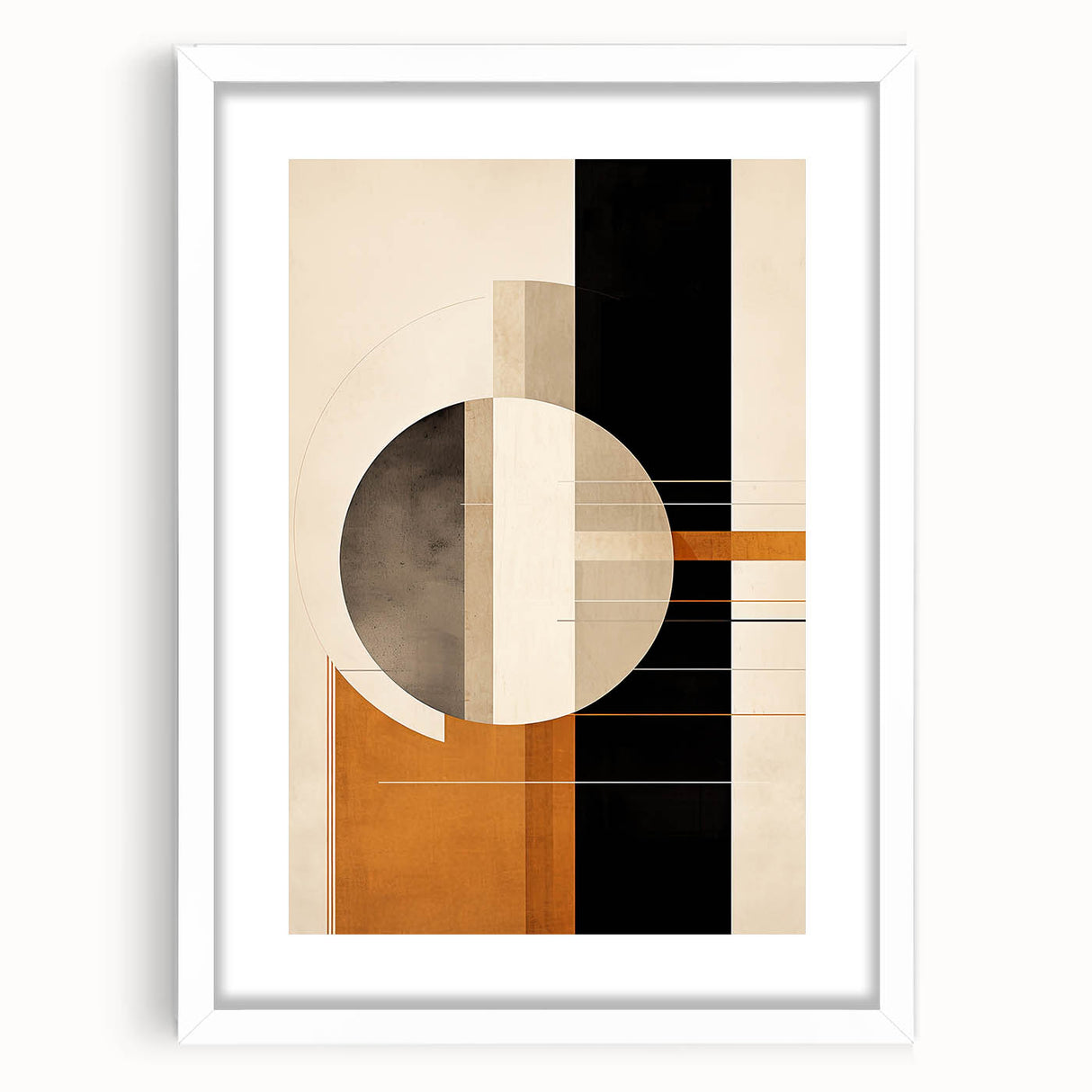 Contemporary Minimalist Wall Art – Geometric Abstract Earth Tones