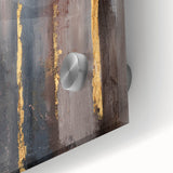 Luxury Moody Modern Wall Art - Abstract Gray, Gold & Brown Print
