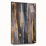 Luxury Moody Modern Wall Art - Abstract Gray, Gold & Brown Print