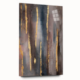 Luxury Moody Modern Wall Art - Abstract Gray, Gold & Brown Print