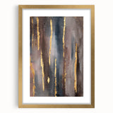 Luxury Moody Modern Wall Art - Abstract Gray, Gold & Brown Print