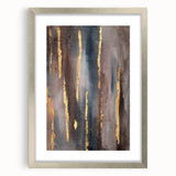 Luxury Moody Modern Wall Art - Abstract Gray, Gold & Brown Print