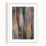 Luxury Moody Modern Wall Art - Abstract Gray, Gold & Brown Print
