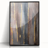 Luxury Moody Modern Wall Art - Abstract Gray, Gold & Brown Print