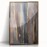Luxury Moody Modern Wall Art - Abstract Gray, Gold & Brown Print