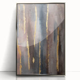 Luxury Moody Modern Wall Art - Abstract Gray, Gold & Brown Print