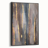 Luxury Moody Modern Wall Art - Abstract Gray, Gold & Brown Print