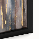 Luxury Moody Modern Wall Art - Abstract Gray, Gold & Brown Print