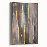 Luxury Moody Modern Wall Art - Abstract Gray, Gold & Brown Print