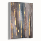 Luxury Moody Modern Wall Art - Abstract Gray, Gold & Brown Print