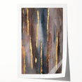 Luxury Moody Modern Wall Art - Abstract Gray, Gold & Brown Print