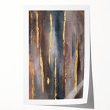 Luxury Moody Modern Wall Art - Abstract Gray, Gold & Brown Print