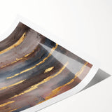 Luxury Moody Modern Wall Art - Abstract Gray, Gold & Brown Print