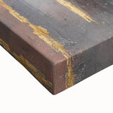 Luxury Moody Modern Wall Art - Abstract Gray, Gold & Brown Print