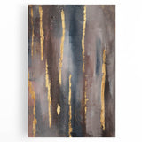 Luxury Moody Modern Wall Art - Abstract Gray, Gold & Brown Print