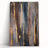 Luxury Moody Modern Wall Art - Abstract Gray, Gold & Brown Print