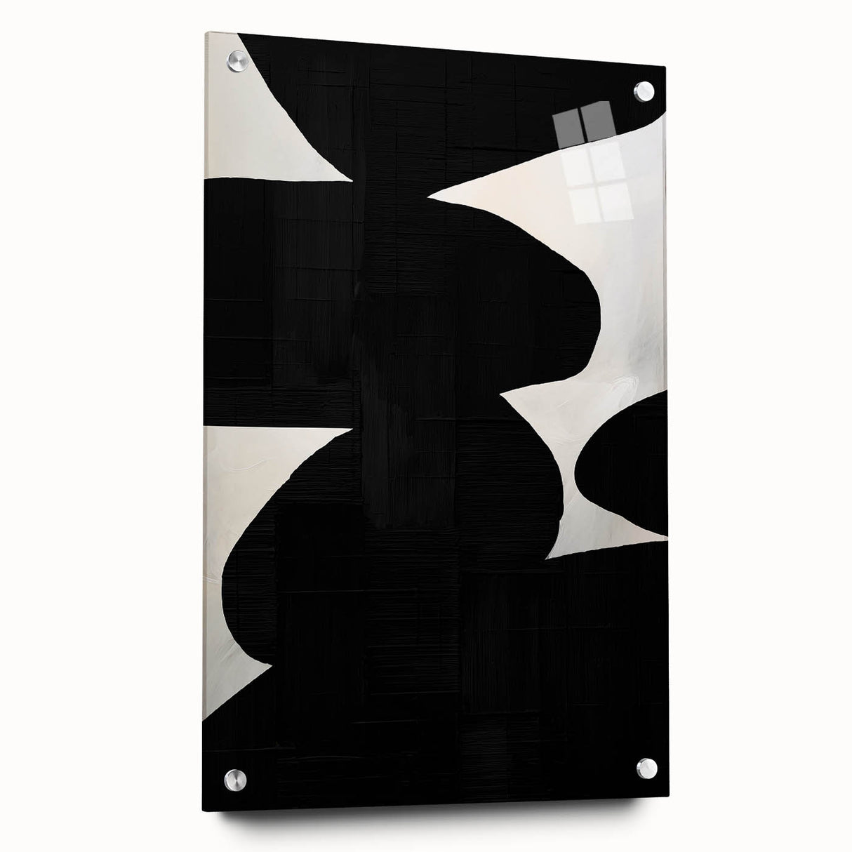 Geometric Minimalist Abstract Wall Art – Bold Black and White Shapes