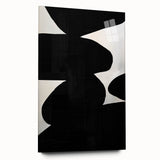 Geometric Minimalist Abstract Wall Art – Bold Black and White Shapes