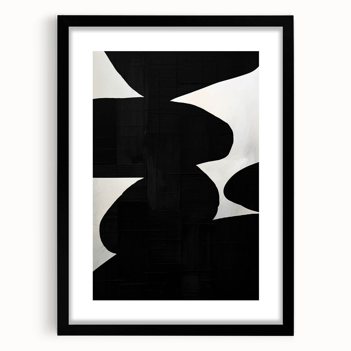 Geometric Minimalist Abstract Wall Art – Bold Black and White Shapes