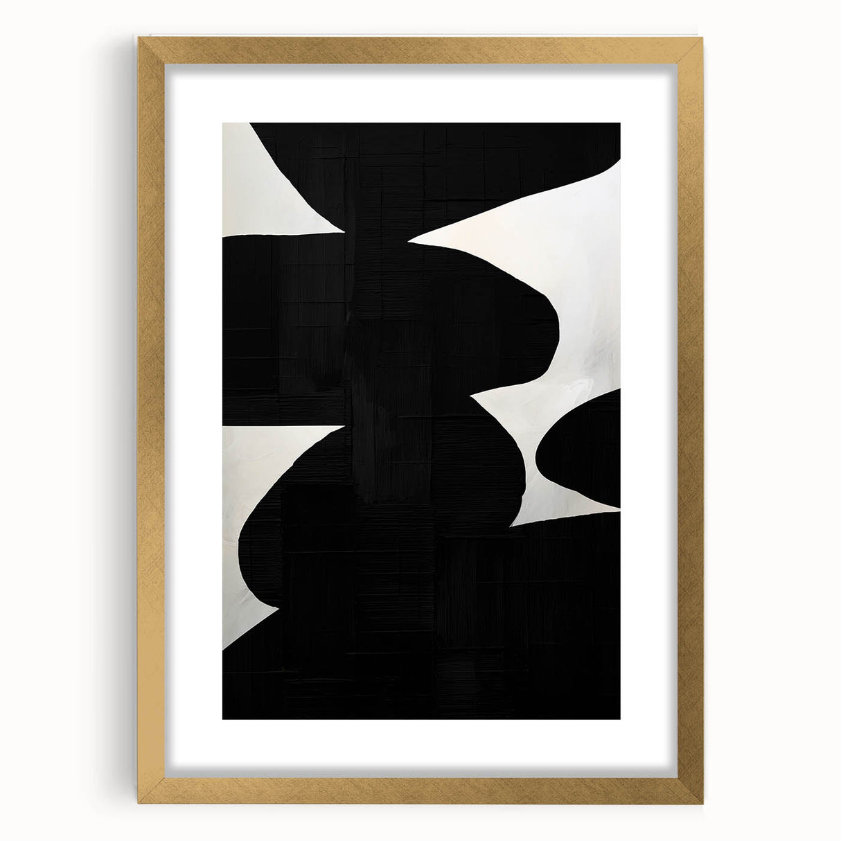 Geometric Minimalist Abstract Wall Art – Bold Black and White Shapes