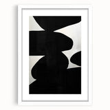 Geometric Minimalist Abstract Wall Art – Bold Black and White Shapes