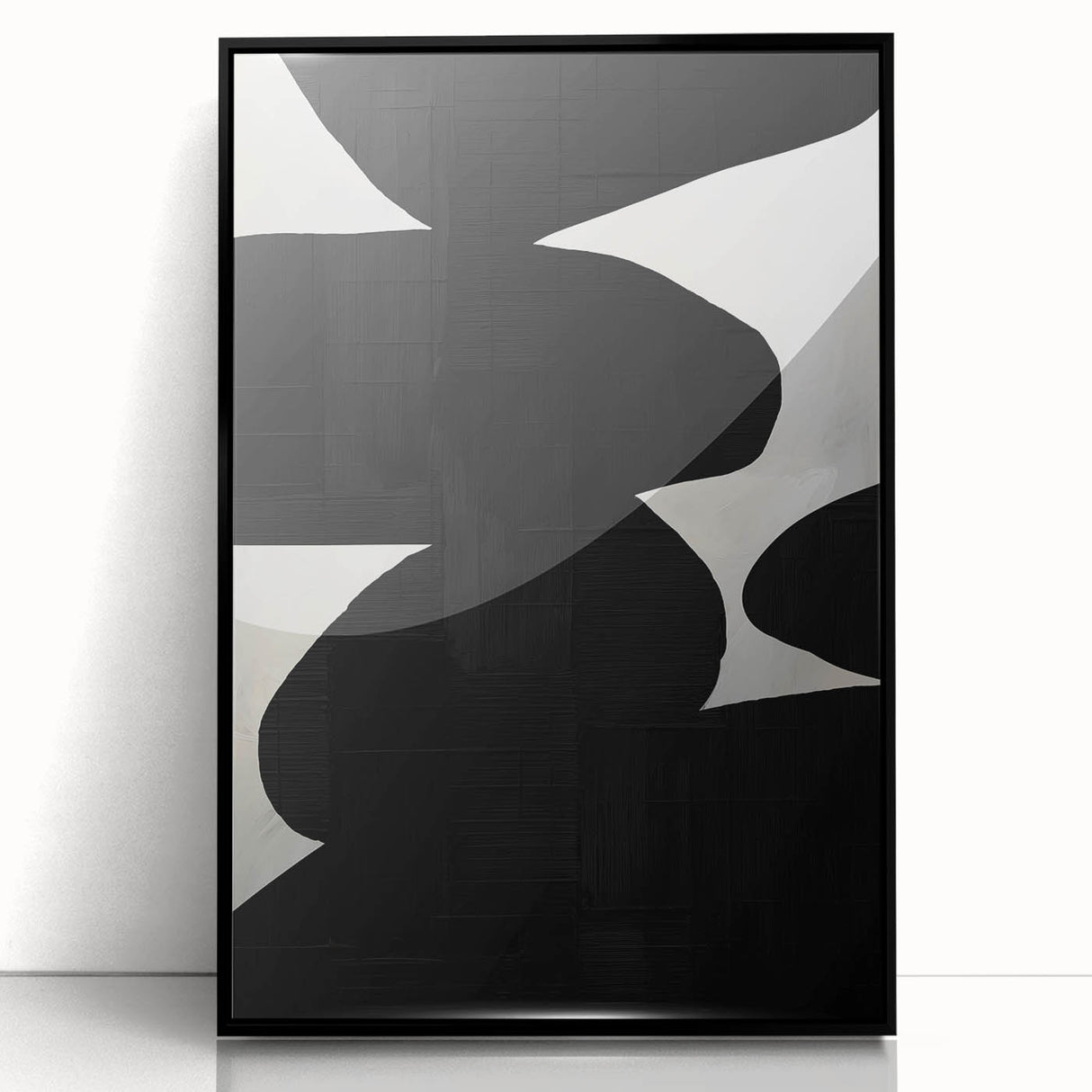 Geometric Minimalist Abstract Wall Art – Bold Black and White Shapes