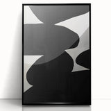 Geometric Minimalist Abstract Wall Art – Bold Black and White Shapes