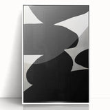 Geometric Minimalist Abstract Wall Art – Bold Black and White Shapes