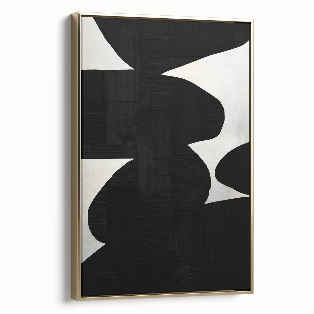 Geometric Minimalist Abstract Wall Art – Bold Black and White Shapes