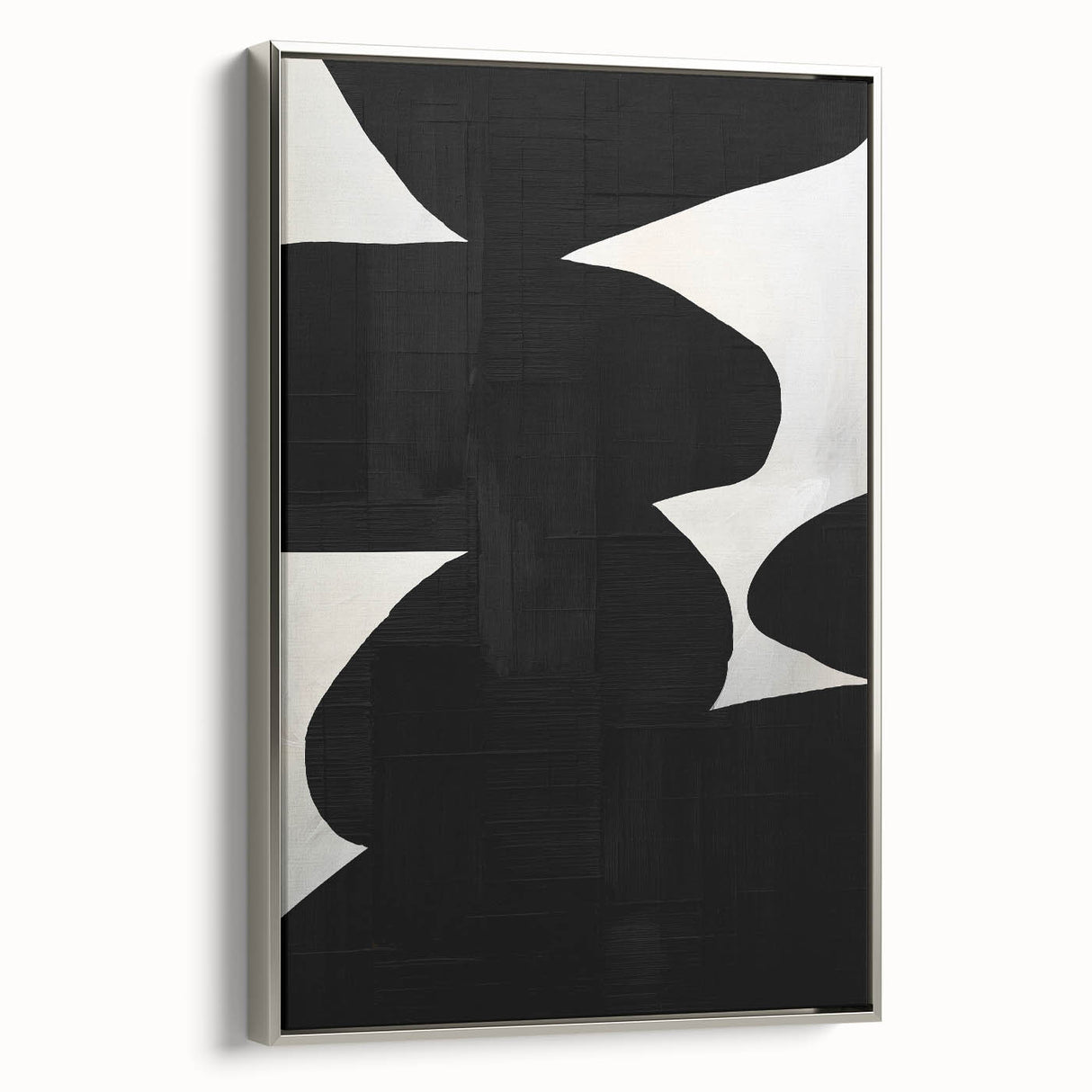 Geometric Minimalist Abstract Wall Art – Bold Black and White Shapes