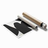 Geometric Minimalist Abstract Wall Art – Bold Black and White Shapes