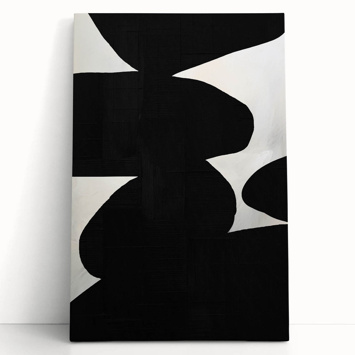 Geometric Minimalist Abstract Wall Art – Bold Black and White Shapes