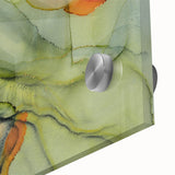 Organic Moody Modern Wall Art - Abstract Green, Gold & Orange Print