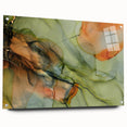 Organic Moody Modern Wall Art - Abstract Green, Gold & Orange Print