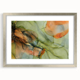 Organic Moody Modern Wall Art - Abstract Green, Gold & Orange Print