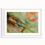 Organic Moody Modern Wall Art - Abstract Green, Gold & Orange Print