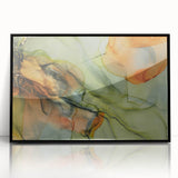 Organic Moody Modern Wall Art - Abstract Green, Gold & Orange Print