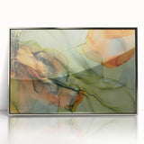Organic Moody Modern Wall Art - Abstract Green, Gold & Orange Print