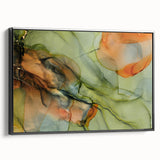 Organic Moody Modern Wall Art - Abstract Green, Gold & Orange Print