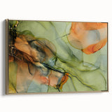 Organic Moody Modern Wall Art - Abstract Green, Gold & Orange Print